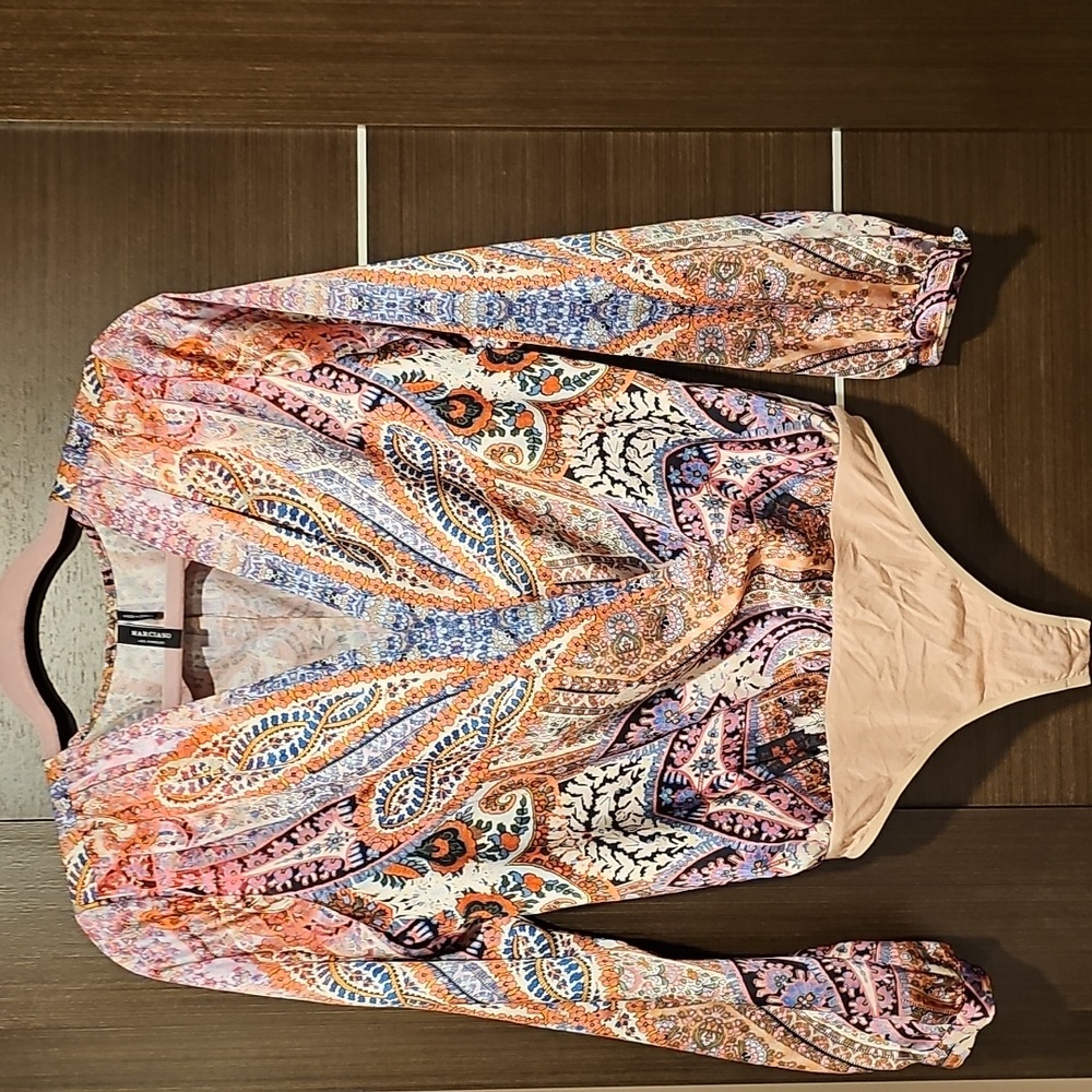 Marciano Colorful Paisley V-Neck Bodysuit